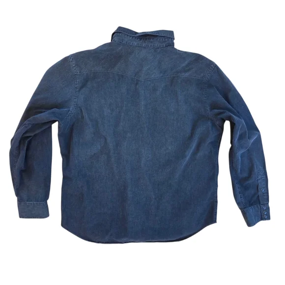 Polo Ralph Lauren Men's XXL Western Shirt Washed Black 100% Cotton Snap Front - Picture 7 of 16